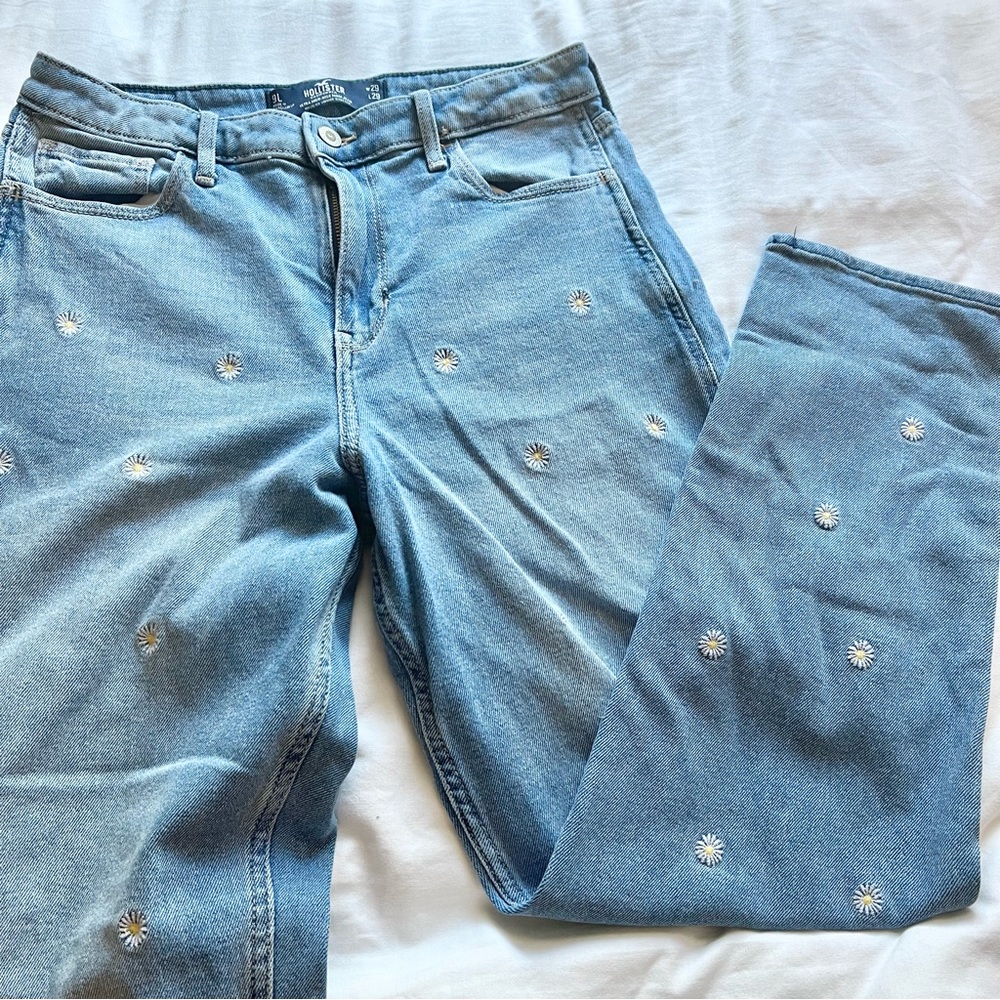 Blue Floral Embroidered Women Jeans